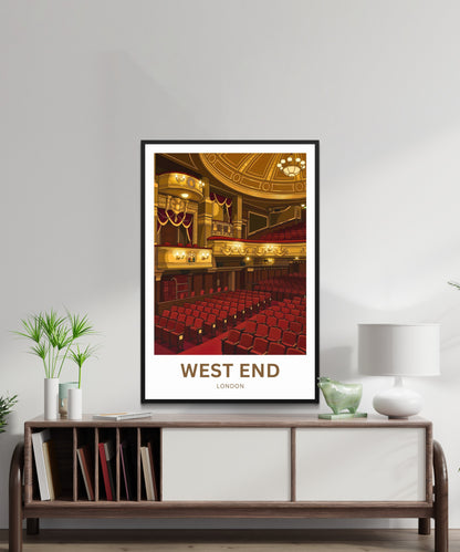 West End Travel Poster - London Theatre View