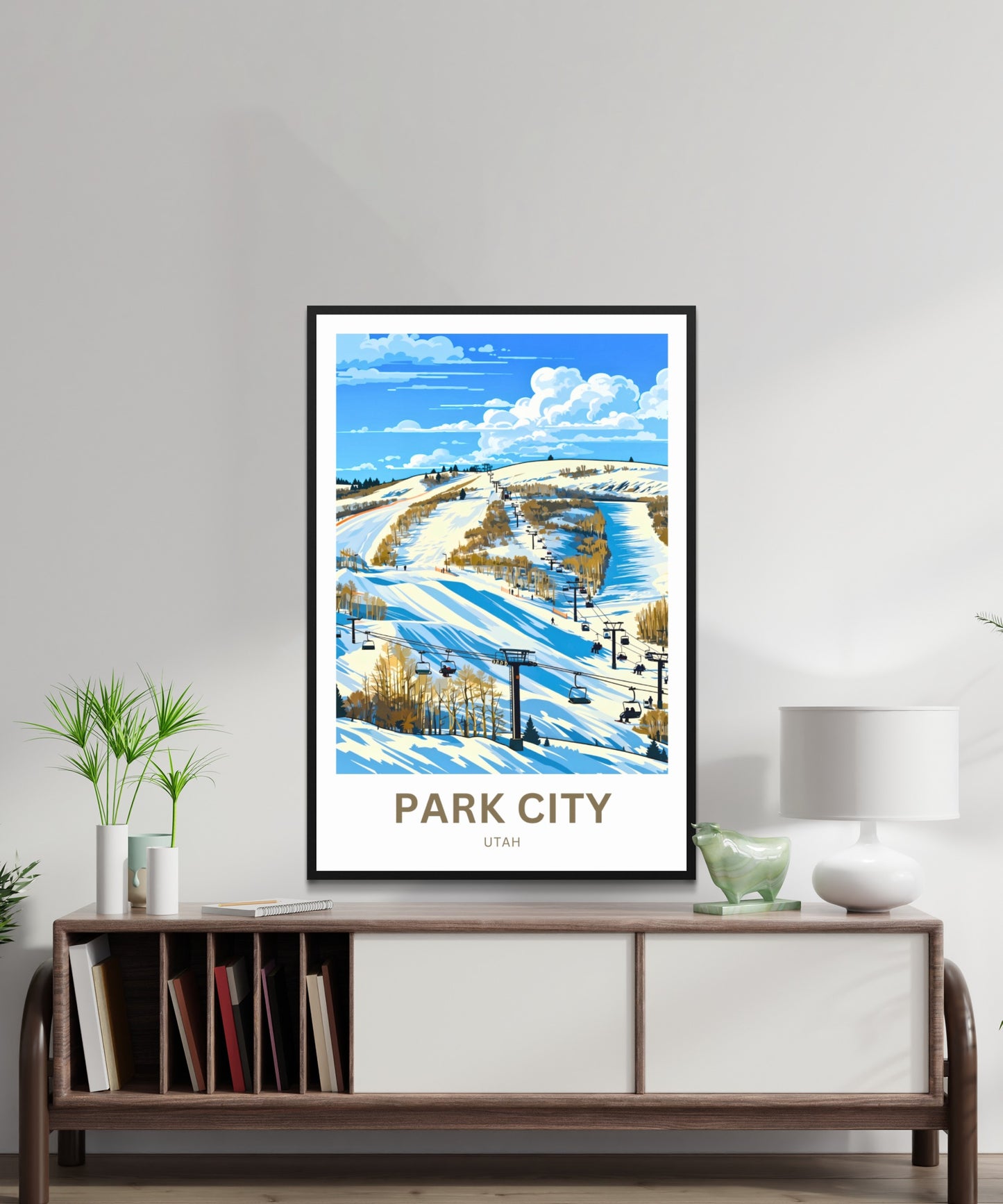 Park City Travel Poster - Mountain Fun Ski Slopes