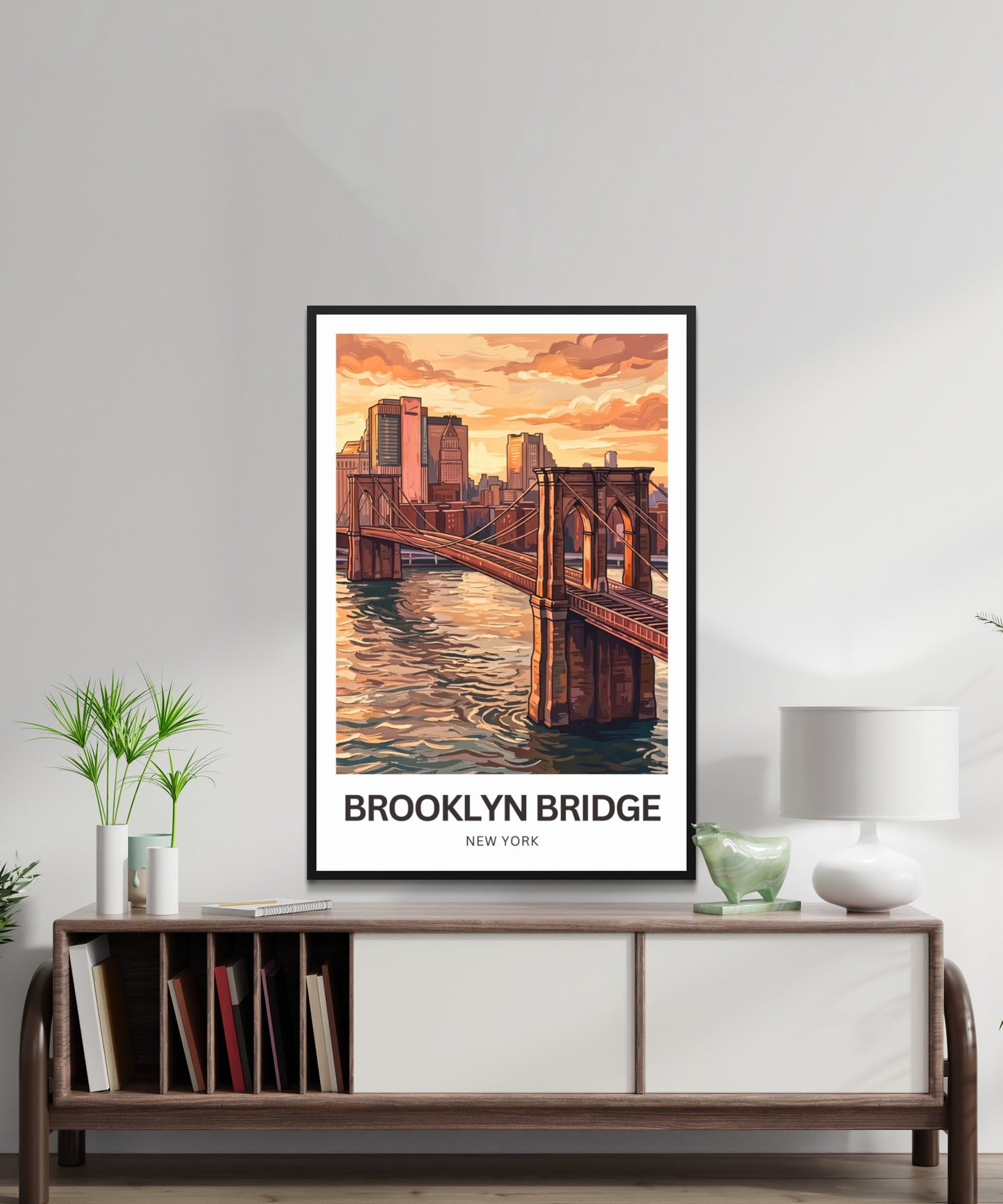 Brooklyn Bridge Travel Poster -  Classic New York View