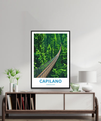 Capilano Suspension Bridge  Travel Poster - Forest crossing
