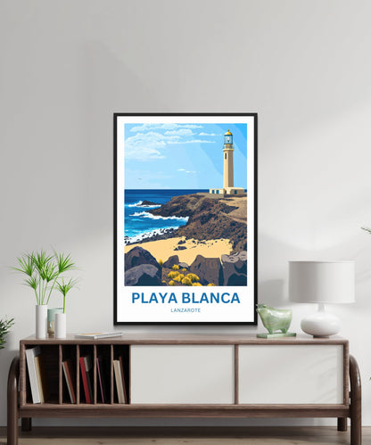 Playa Blanca Travel Poster- Lanzarote Captivating lighthouse