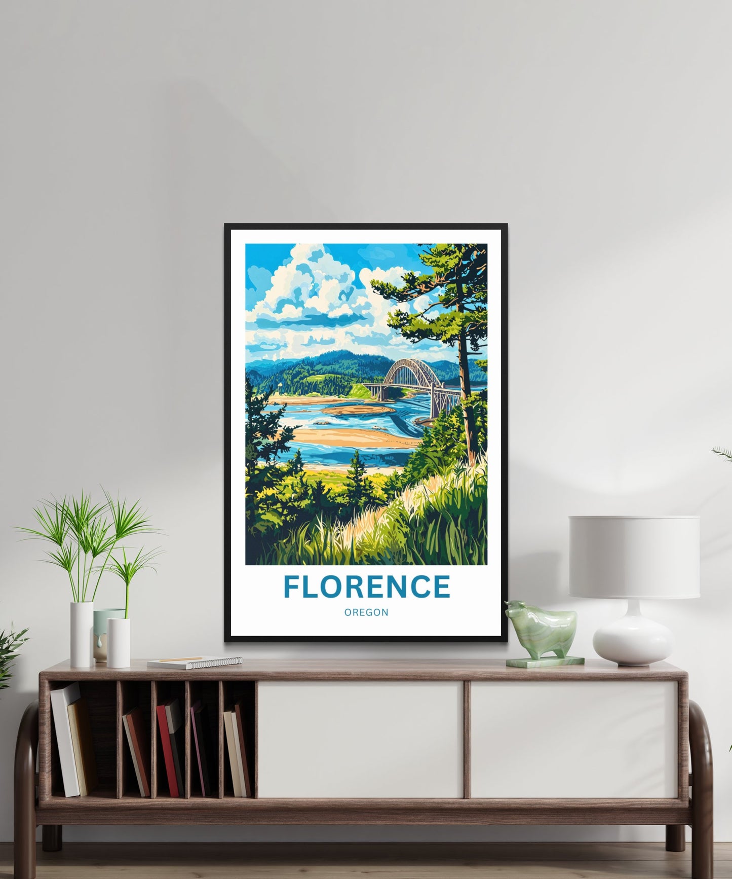 Florence Travel Poster - Captivating Oregon River View