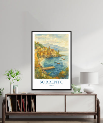 Sorrento, Watercolor design poster, Italy Print, Sorrento Wall Art