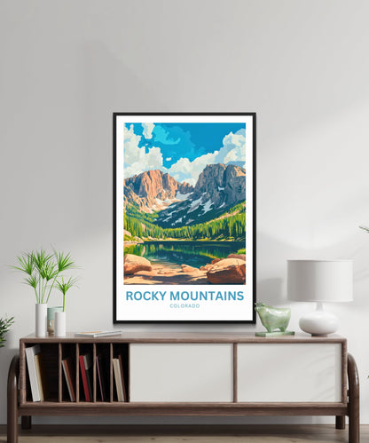 Rocky Mountains Travel Poster - Beautiful Mountain Views and Wilderness