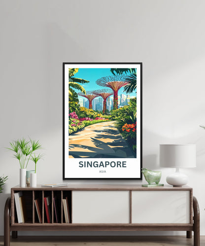 Singapore Travel Poster - The Garden by the Bay