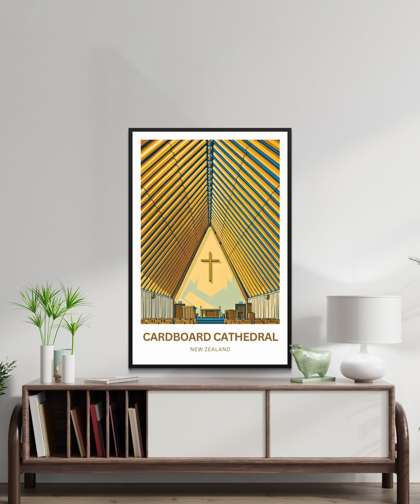 Cardboard Cathedral Travel Poster - Christchurch, New Zealand