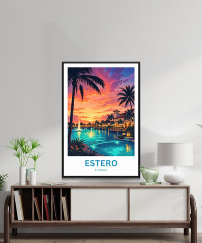 Estero Travel Poster - Florida Paradise Found