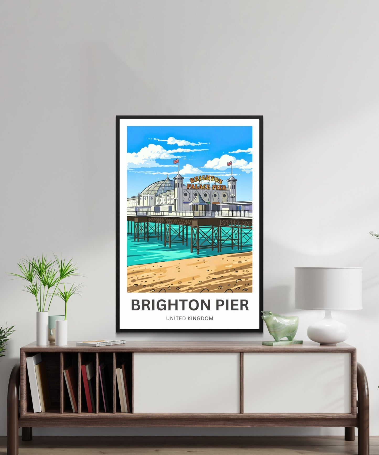 Brighton Pier Travel Poster - Vibrant Seaside Life