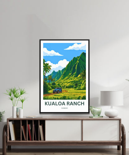 Kualoa Ranch  Travel Poster - Ancient lands