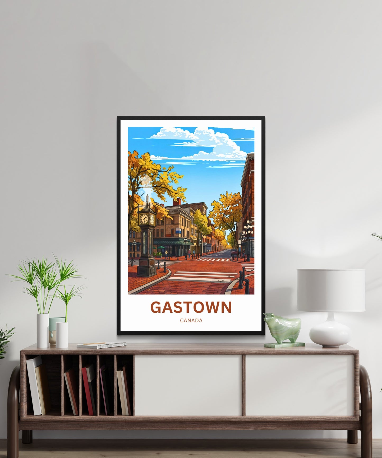 Gastown Travel Poster - Steam Clock Vancouver