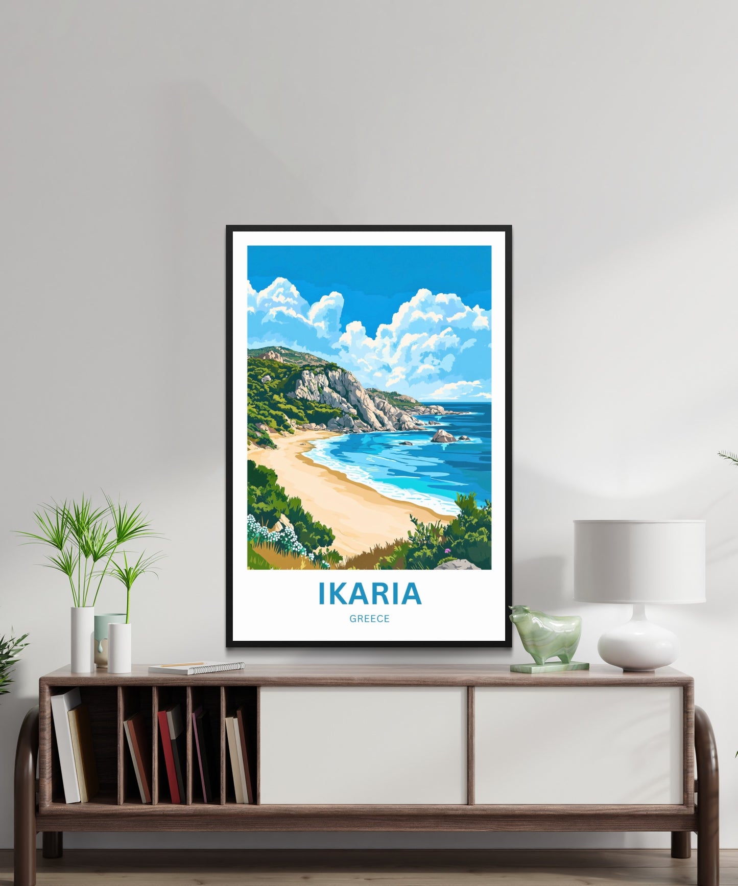 Ikaria Beach Travel Poster  - Azure Escape