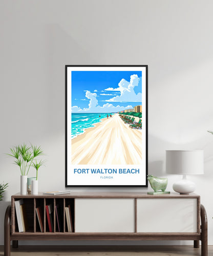 Fort Walton Beach Travel Poster- Relaxing Beach Staycation