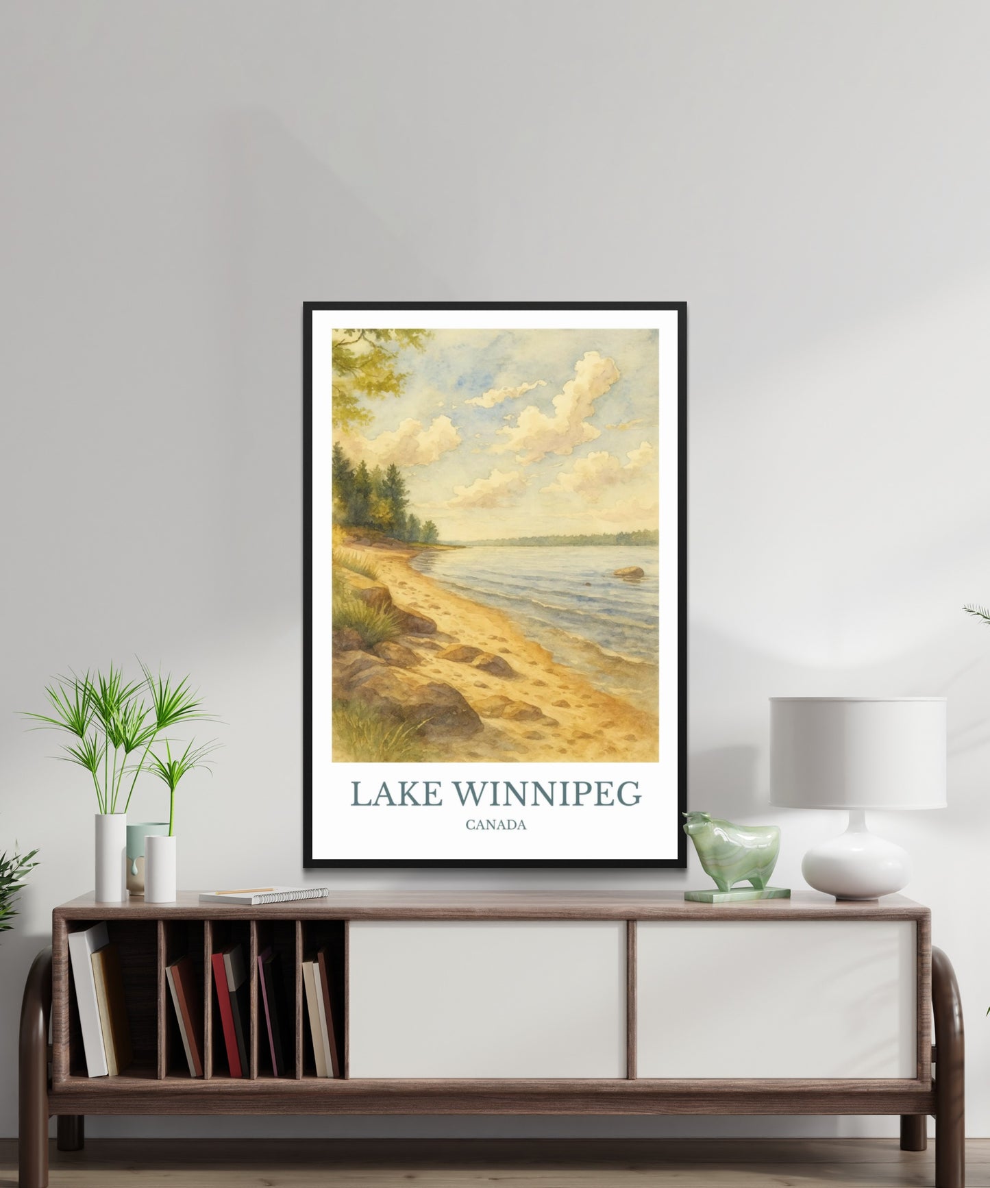 Lake Winnipeg, Watercolor design poster, Canada Print, Lake Winnipeg Wall Art