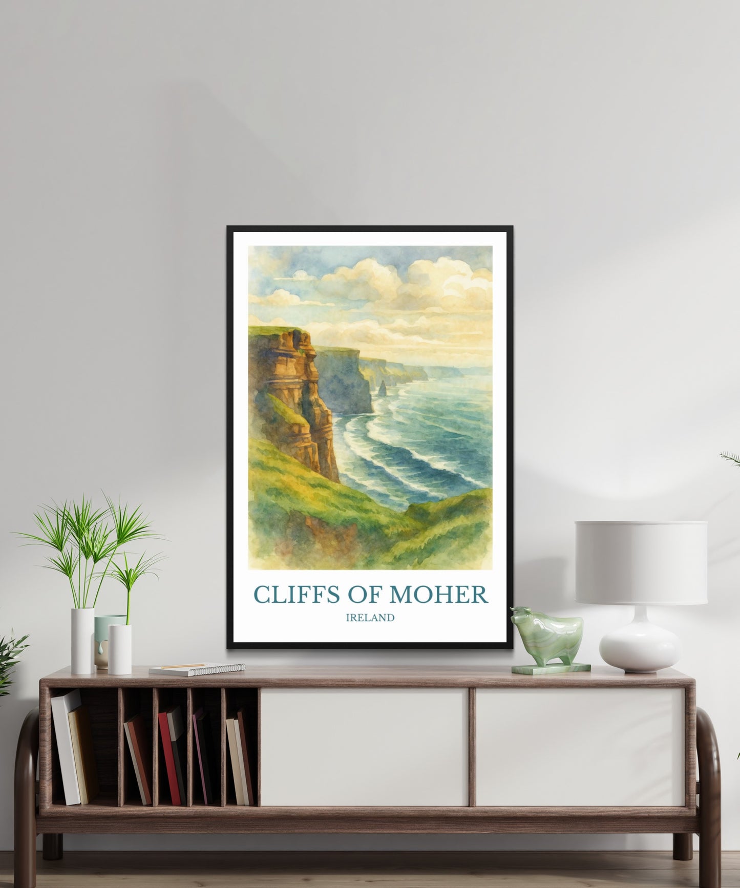 Cliffs of Moher, Watercolor design poster, Ireland Print, Cliffs of Moher Wall Art