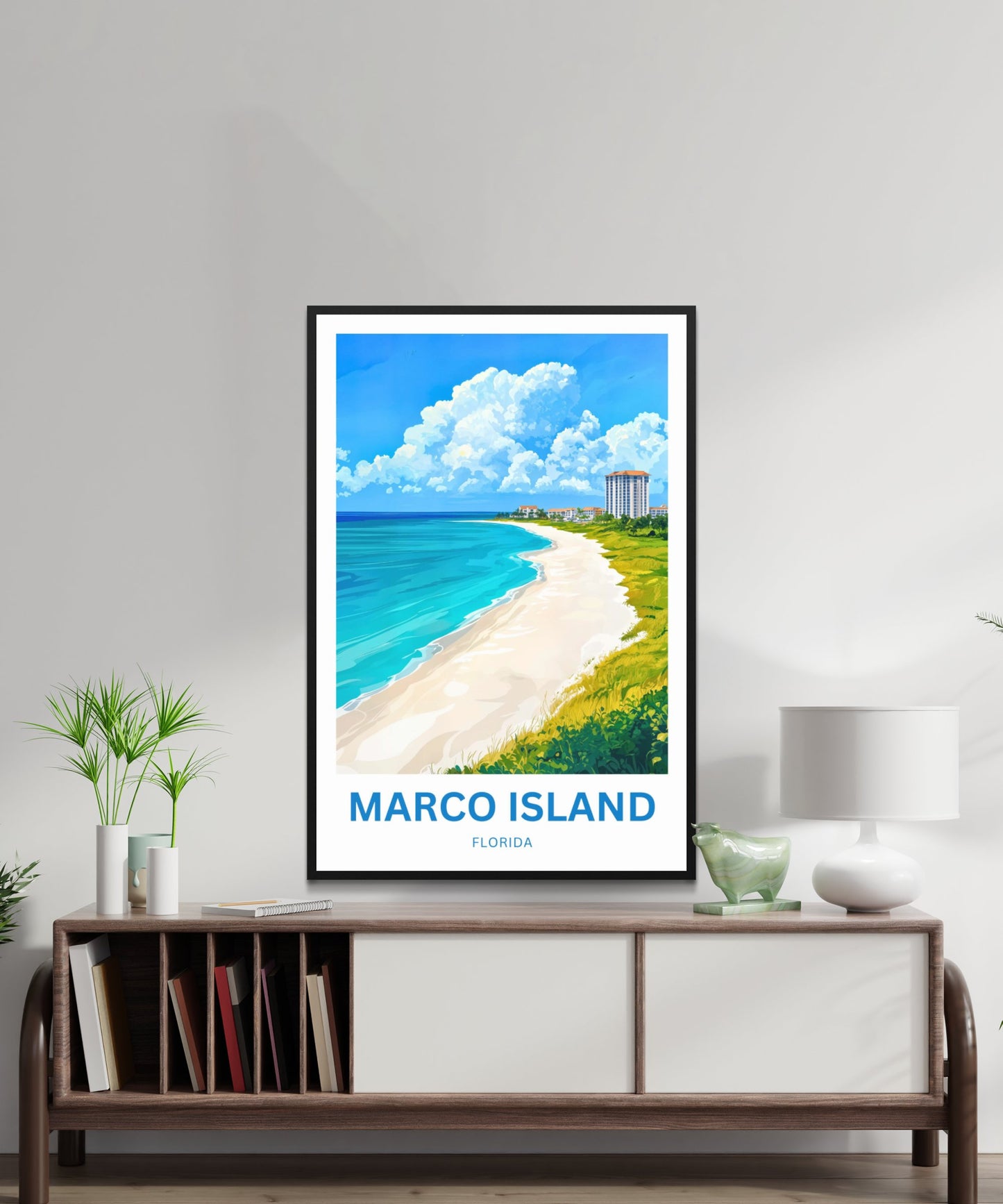 Marco Island Travel Poster - Florida Serene Beach Getaway