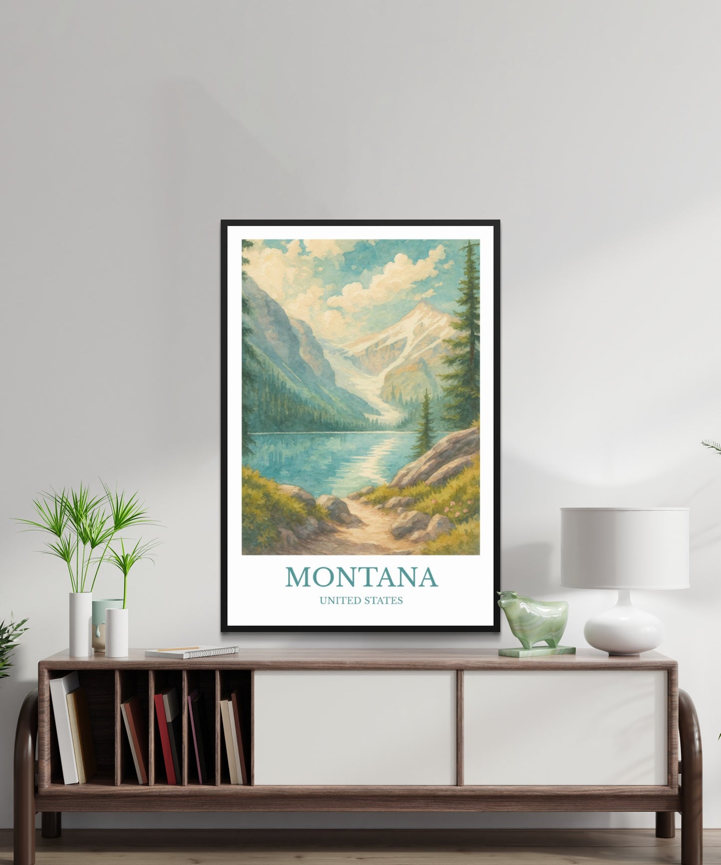 Montana, Watercolor design poster, Big Sky Print, Montana Wall Art