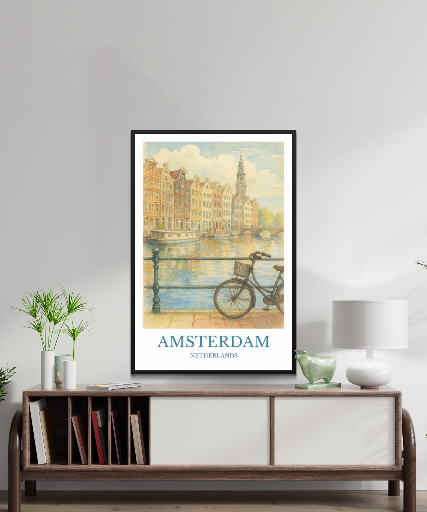 Amsterdam, Watercolor design poster, Netherlands Print, Amsterdam Wall Art