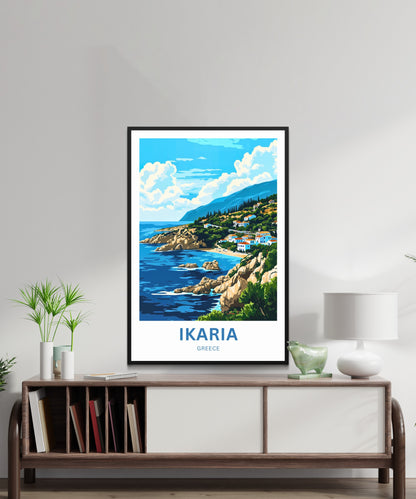 Ikaria Beach Travel Poster  - Greece