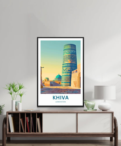 Khiva Travel Poster -  Minarets & History