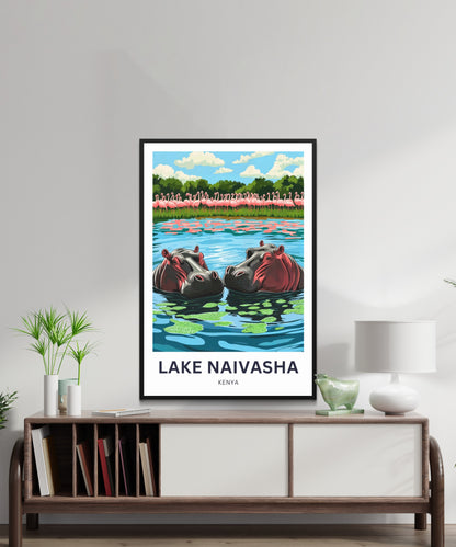 Lake Naivasha Travel Poster - Africa's Gem