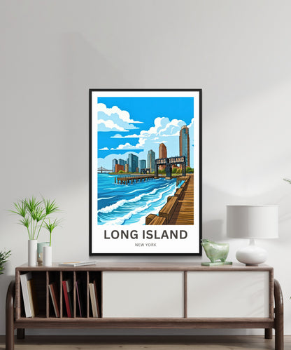 Long Island Travel Poster -  New York Coast Serenity