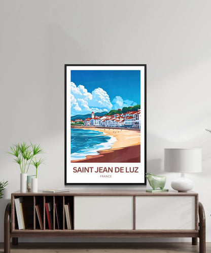 Saint-Jean-de-Luz Travel Poster - Captivating Beach