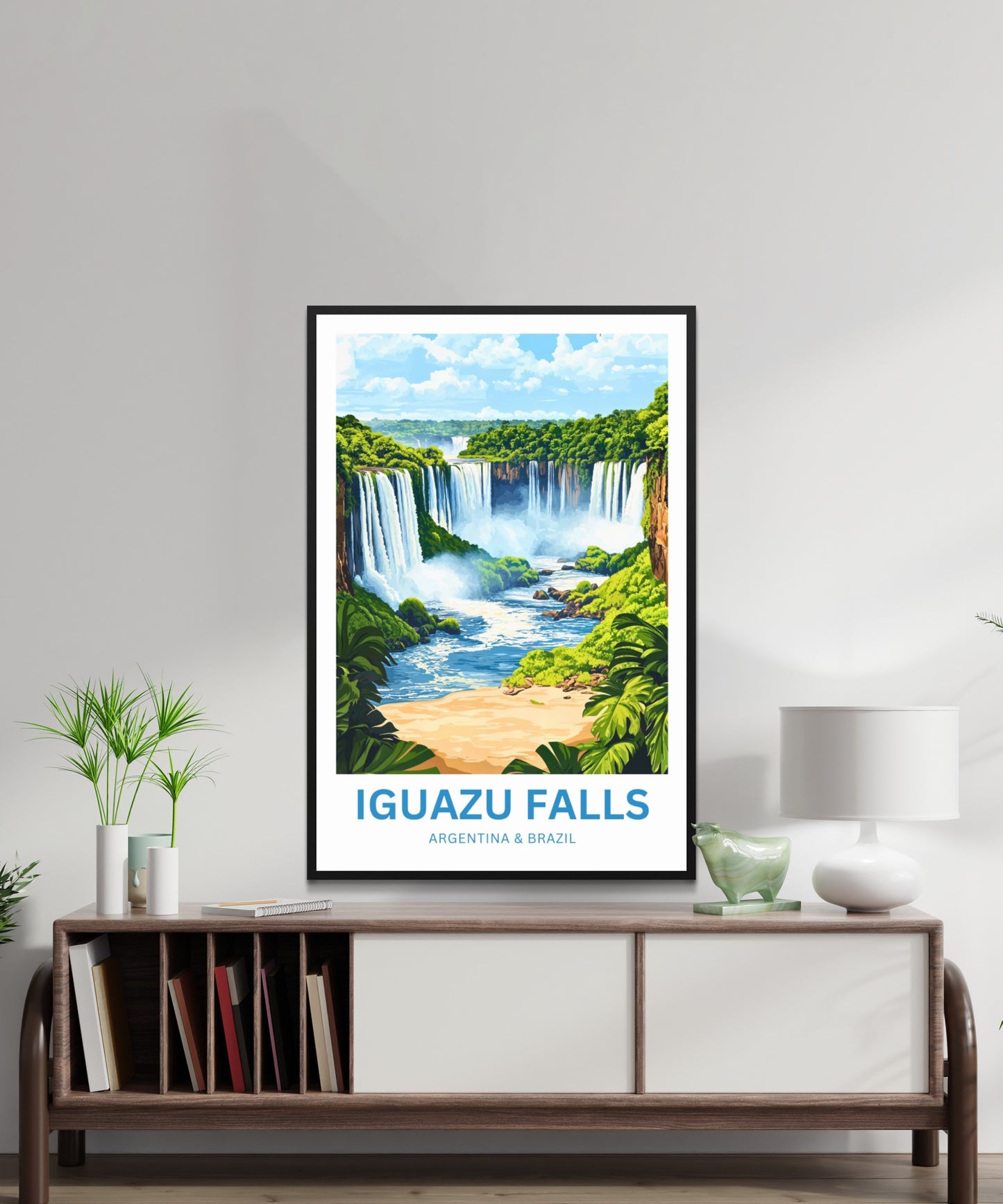 Iguazu Falls Travel Poster - Stunning Rainforest and Waterfalls Argentina