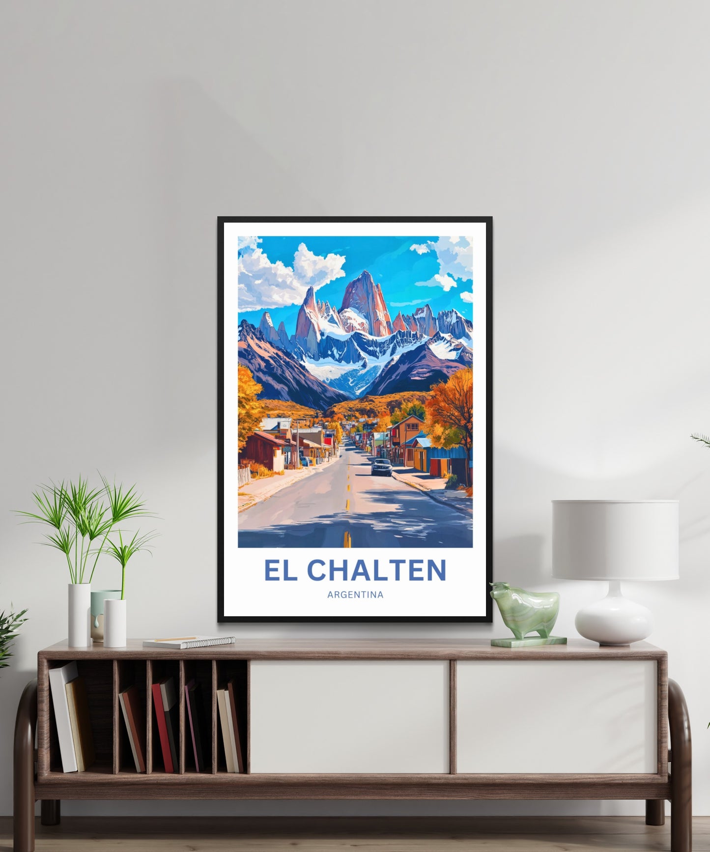 El Chalten Travel Poster - Street View of Argentina’s Mountain Jewel
