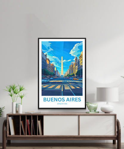 Buenos Aires Travel Poster - Timeless and Alive Street of Argentina