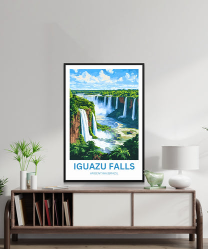 Iguazu Falls Travel Poster - Argentina and Brazil