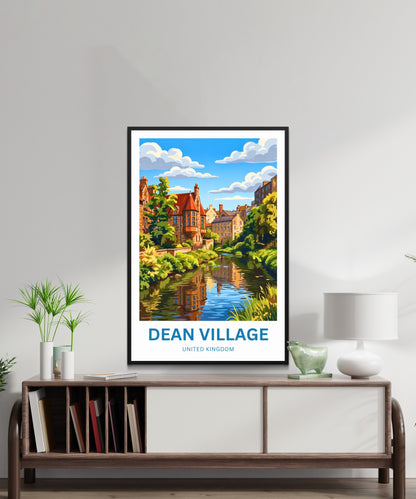 Dean Village Travel Poster - Charming Village