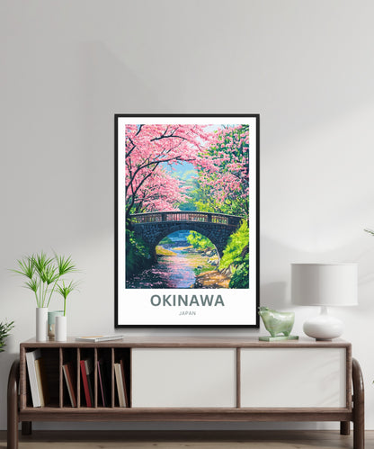 Okinawa Travel Poster  - River of Blossoms