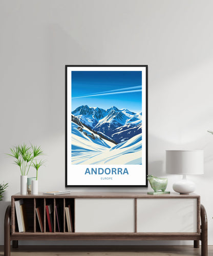 Andorra Travel Poster- Captivating Snowy Peak