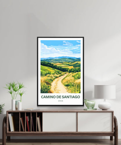 Camino de Santiago Travel Poster - Scenic Trail Views of the Camino