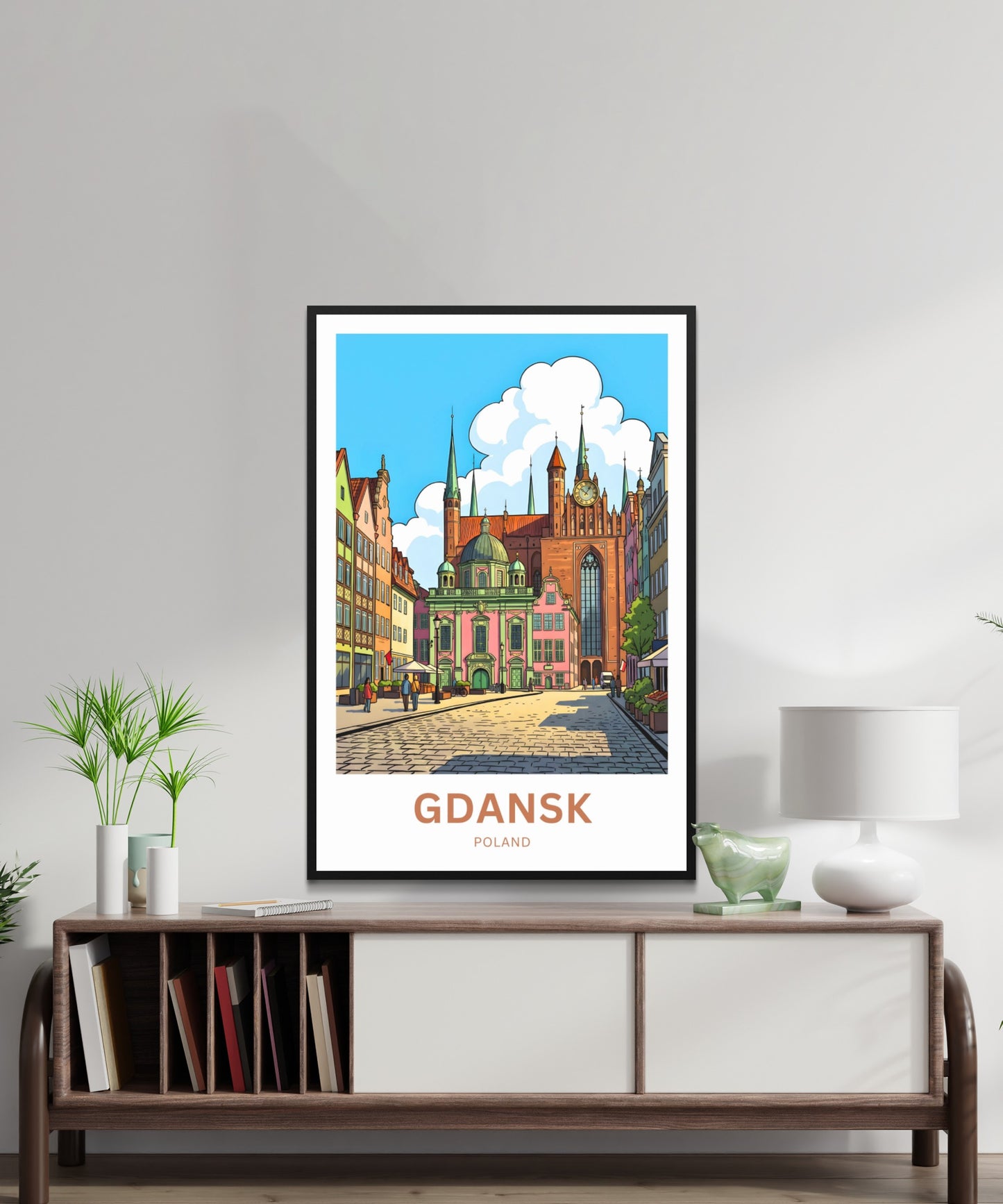Gdańsk  Travel Poster - Spires Over the Square