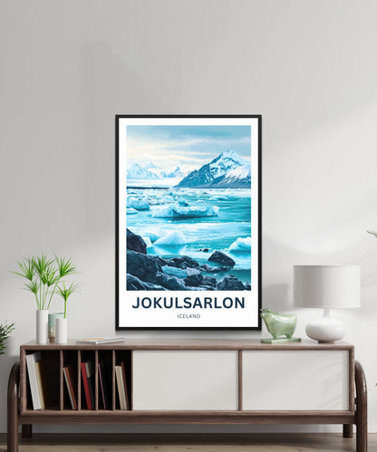 Jökulsárlón Travel Poster - Breathtaking View of Iceland Lagoon