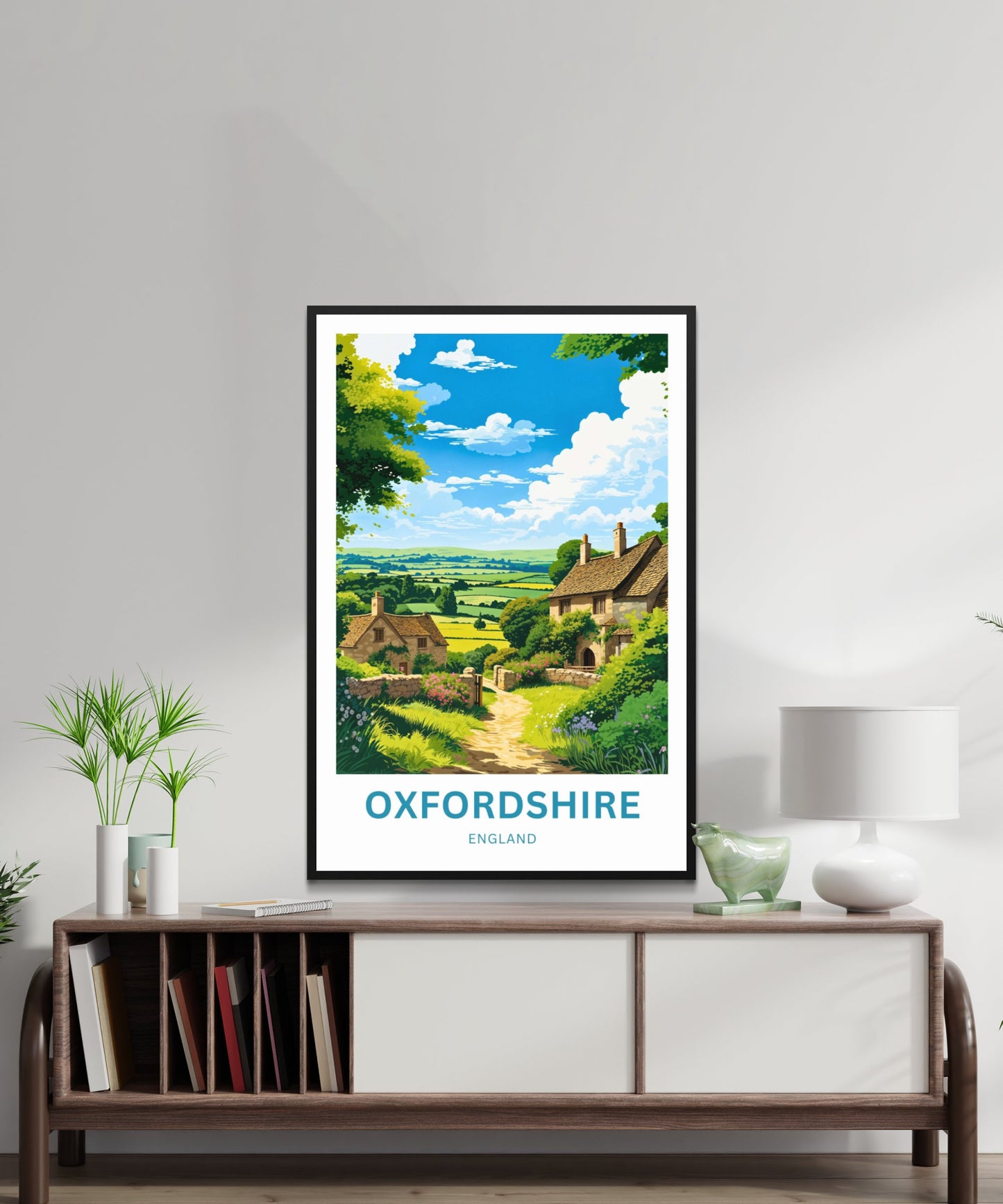 Oxfordshire Travel Poster - Charming Village View