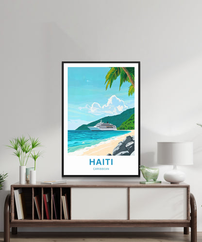 Haiti Travel Poster - Cruise to the Heart of Caribbean Beach
