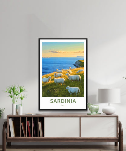Sardinia Travel Poster - Countryside of the Mediterranean