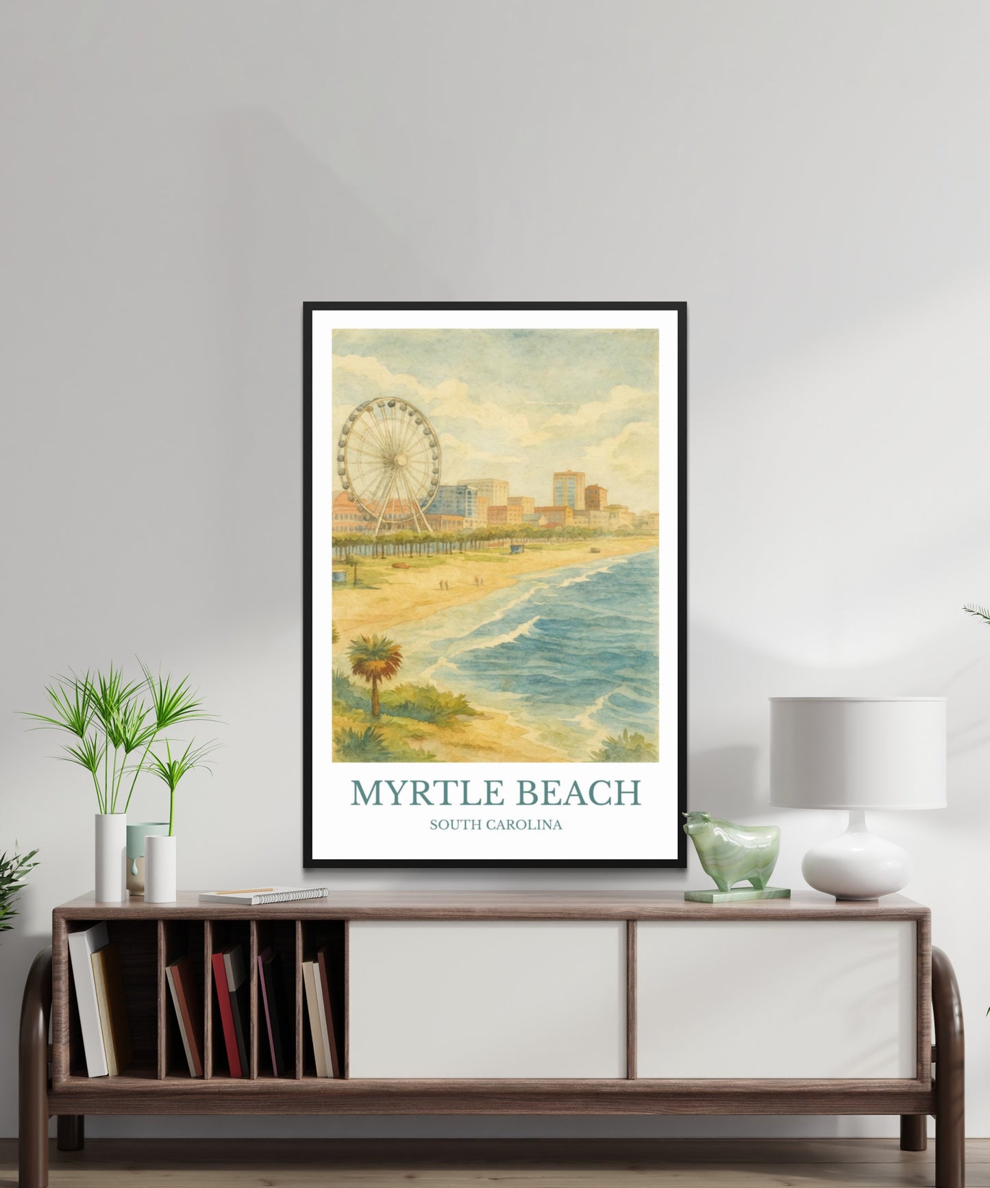 Myrtle Beach, Watercolor design poster, South Carolina Print, Myrtle Beach Wall Art