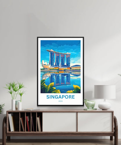 Singapore Travel Poster  - Stunning Marina Bay View