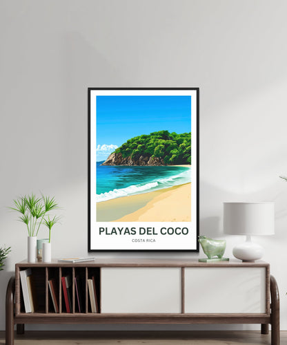 Playas del Coco Travel Poster  - Best Snorkeling, scuba diving, and fishing in Costa Rica