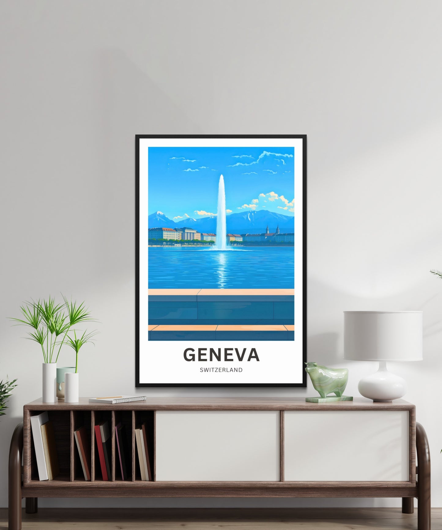 Geneva Travel Poster - Lake Geneva’s Shimmering Jewel