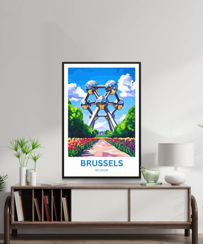 Brussels Travel Poster- Belgium Tourist Spot