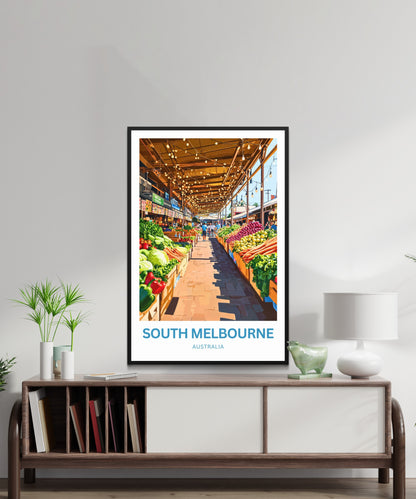 South Melbourne Market Travel Poster  - Fresh Finds Await