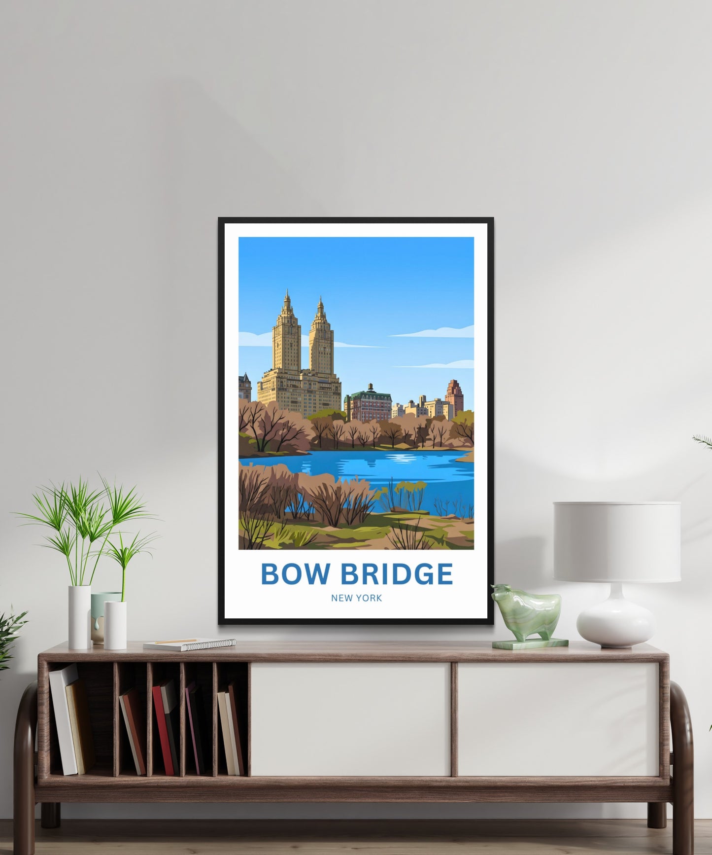 Central Park Bow Bridge  Travel Poster - New York Serene View