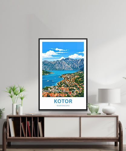 Kotor Travel Poster -   Montenegro Town by the Sea