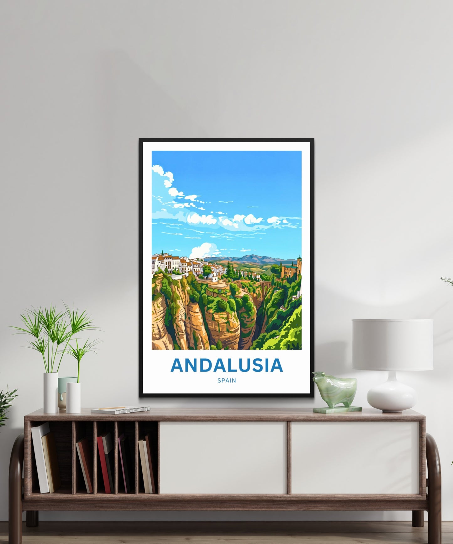 Andalusia Travel Poster- White Village Cliffs