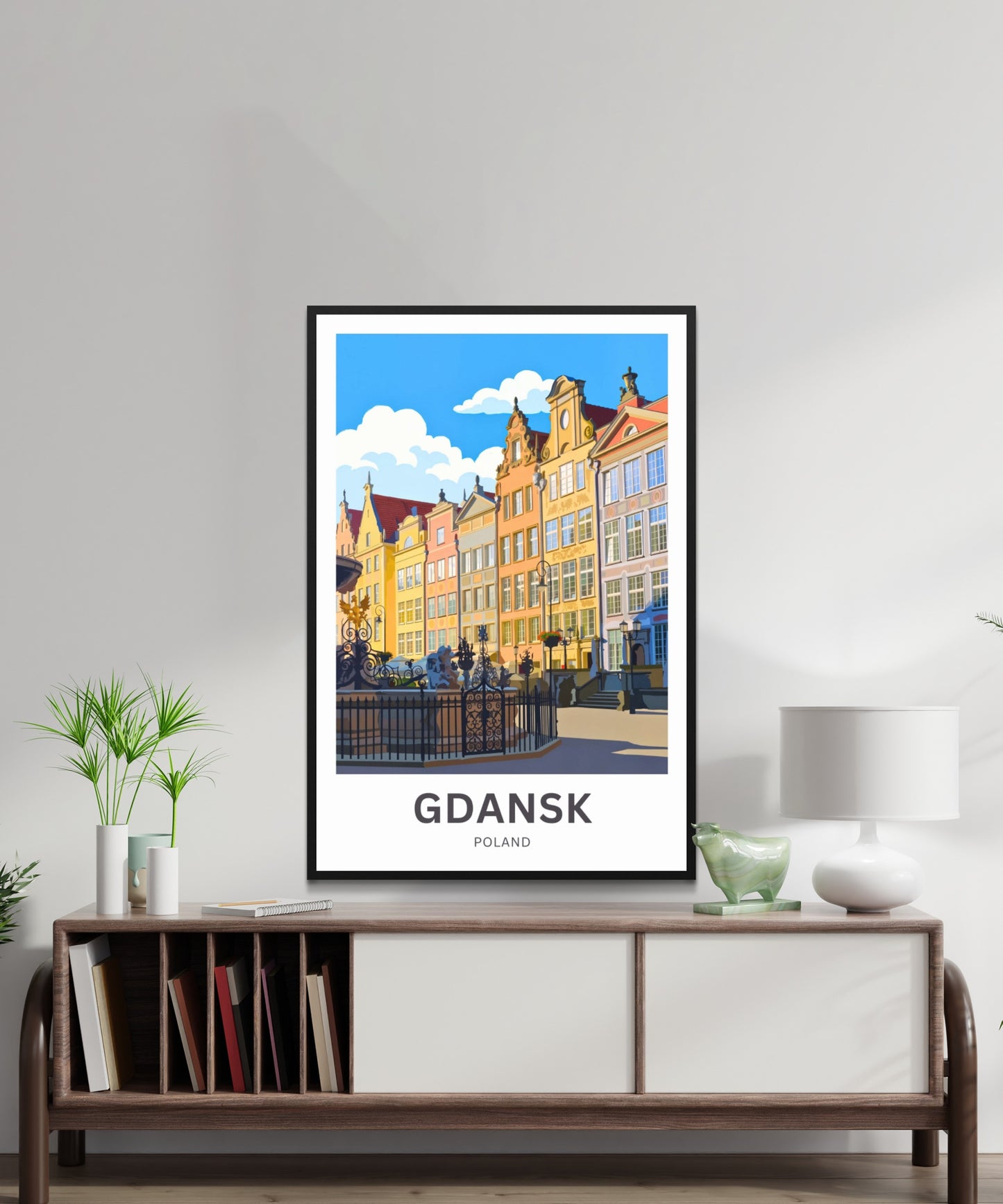 Gdańsk  Travel Poster - Captivating Pastel Facades