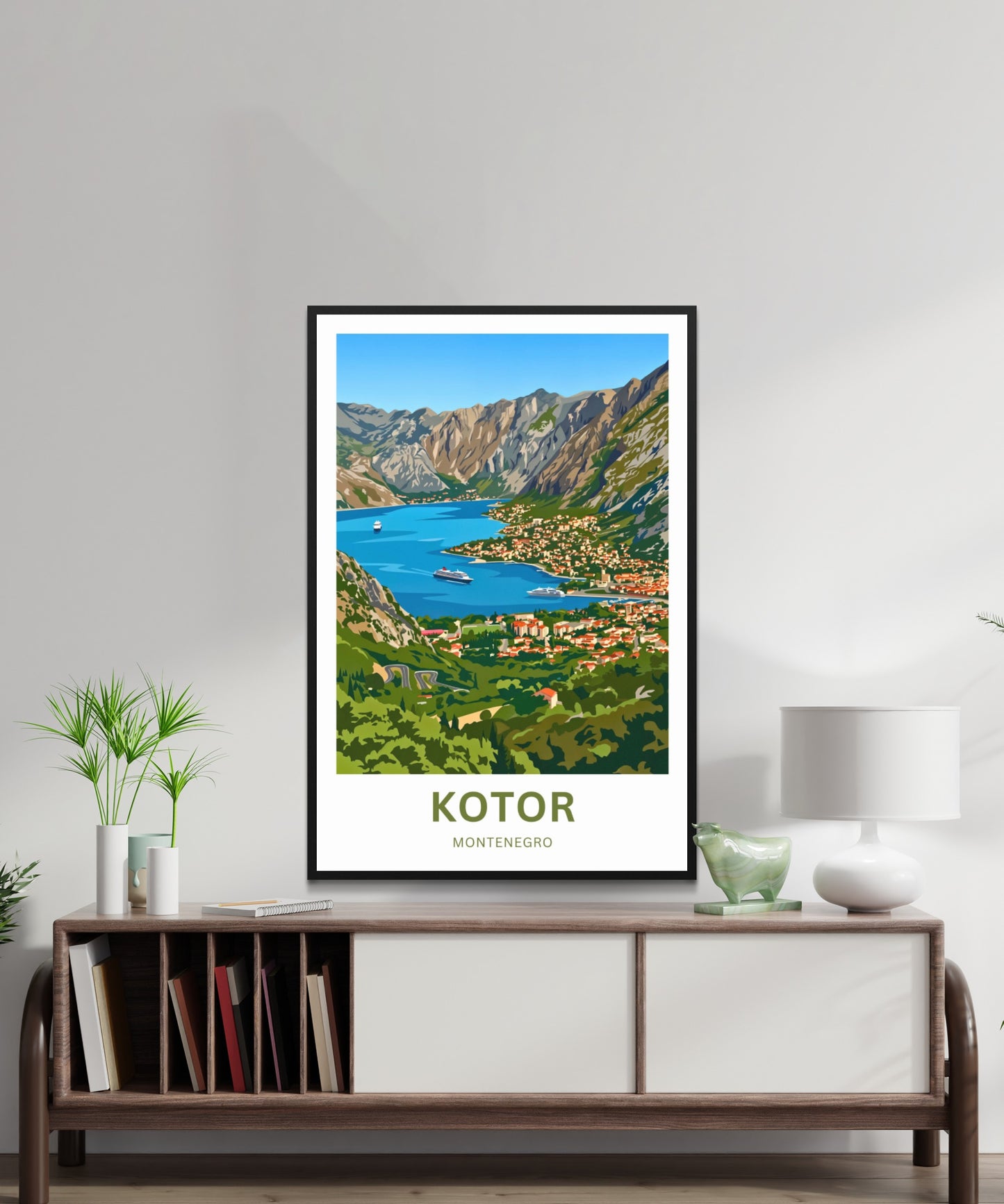 Kotor Travel Poster -   Montenegro Aerial View